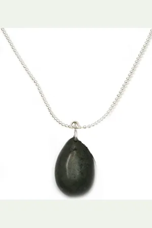 IBIZA MEN MENS JEWELLERY Heren ketting - RVS ballchain onyx drop