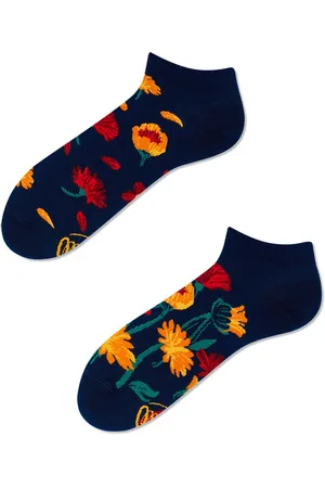 Many Mornings Unisex enkelsokken - Flower Power Navy low - Unisex - Maat: 35 - 38