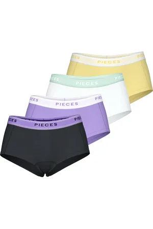 Pieces® 4-Pack - Dames short - Paisley - Katoenen dames boxershorts - S