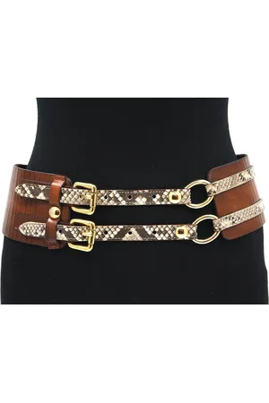 A-zone Dames afhangceintuur met print - dames riem - 8 cm breed - - Echt Leer - Taille: 95cm - Totale lengte riem: 110cm