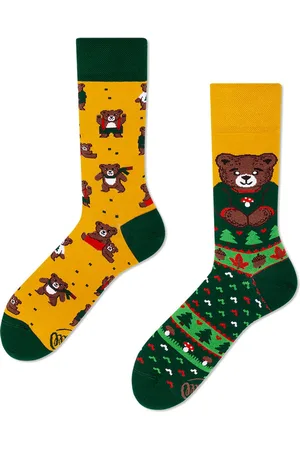 Many Mornings Unisex sokken - Autumn Teddy - Unisex - Maat: 43 - 46