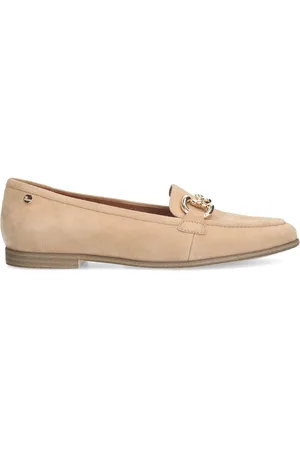 No Stress Dames - suède loafers met gouden chain - Maat 39