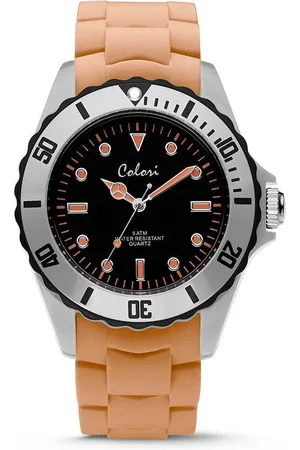 Colori Colour Combo 5 COL300 Horloge - Siliconen Band - Ø 44 mm - Beige / Grijs