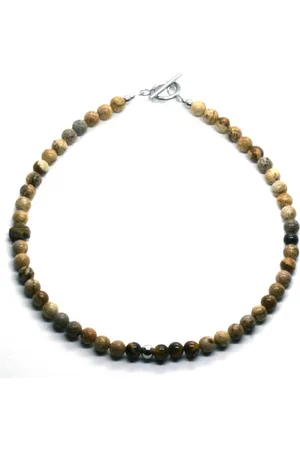 IBIZA MEN MENS JEWELLERY Heren ketting edelsteen Jaspis 6mm - IbizaMen 50cm