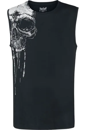 EMP Zwarte tanktop met doodshoofdprint Mannen - 4XL