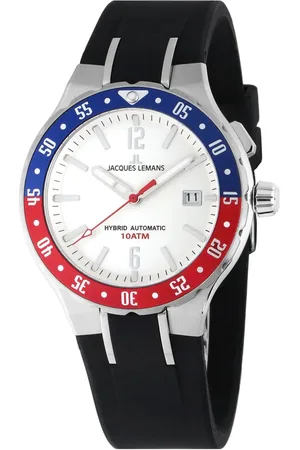 Jacques Lemans UHR, SCHWARZ BLAU ROT ANALOG