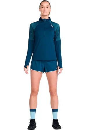 2XU Light Speed Half Rits Lange Mouw T-shirt Blauw XL Vrouw