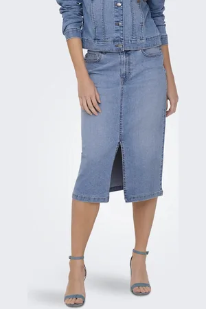 JDY MOON HW MIDI SLIT SKIRT MIX DNM Dames Rok