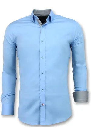 TONY BACKER Slim Fit Overhemd Heren - Heren Blouse met Lange Mouwen - 3040 - Overhemd Heren