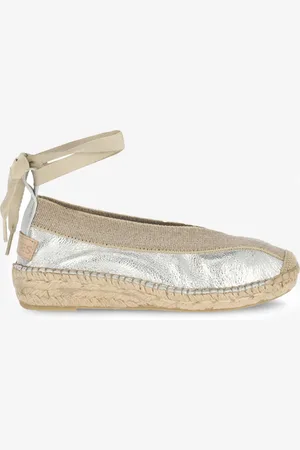Shabbies Amsterdam Espadrille Palma Kimono Silver - Maat 37