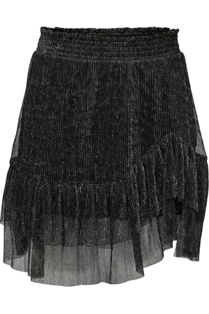 ONLY Rok Onlmiana Plisse Glitter Skirt Jrs 15279219 Black Dames Maat - S