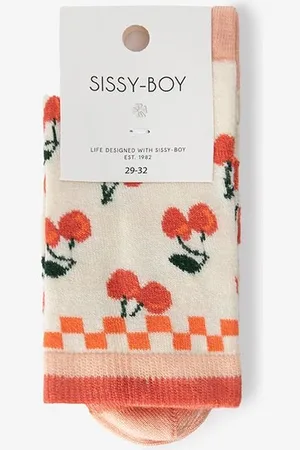 Sissy-Boy Witte sokken met all-over cherry print
