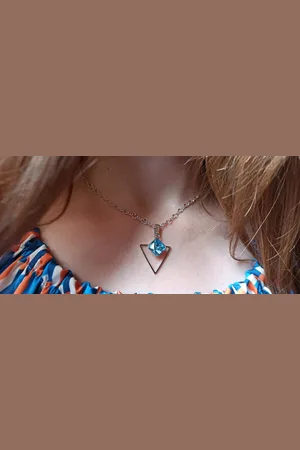 Malù NIKITA Collier Handgemaakte - Italiaans design met SWAROVSKI ELEMENTS™ Ketting 45 cm - Lengte 4 cm x 2,5 cm - Juweel van gerhodineerd materiaal.