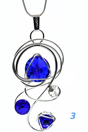 Malù VERONICA - Handgemaakt Italiaans Design-Juweel met SWAROVSKI ELEMENTS™ | 45 cm Gerhodineerde Ketting, Hanger van 6 cm