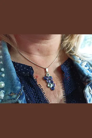 Malù BUBBLE Handgemaakte halsketting - Italiaans design met SWAROVSKI ELEMENTS™ Ketting 40 cm - Hanger lengte 4,5 cm - Juweel van gerhodineerd materiaal
