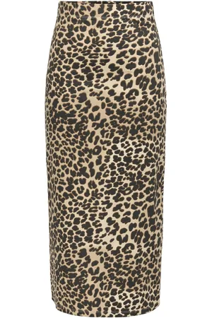 JDY Jacqueline de Yong Rok ivy Midi Pencil Skirt Jrs Dia 15347463 Toasted Coconut/leo Dames Maat - XL