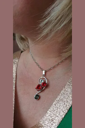 Malù BOCCOLO Collier Handgemaakte - Italiaans design met SWAROVSKI ELEMENTS™ Ketting 40 cm - Lengte 5 cm x 2 cm - Juweel van gerhodineerd materiaal.