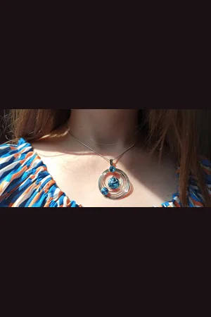 Malù CITY Collier Handgemaakt - Italiaans design met SWAROVSKI ELEMENTS™ Ketting 45 cm - Ø 3,8 cm-Lengte 5,5 cm - Juweel gemaakt van gerhodineerd materiaal.