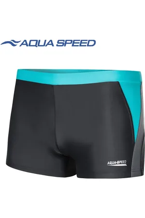 Aquaspeed Dario Heren Zwembroek - Zwemboxer Grijs met Turquoise XXL