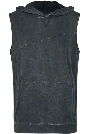 EMP Grijze tanktop met capuchon in een aangepaste wassing Mannen - XL