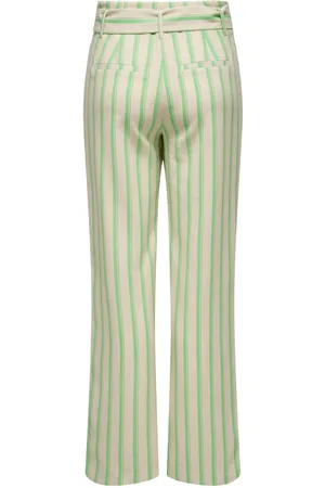 ONLY Broek Onllowa Hw Belt Stripe Pant Cc Tlr 15279663 Moonbeam/spring Bud Dames Maat - W36 X L32