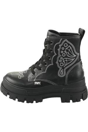 Buffalo ASPHA RLD WEST Laars zwart-wit EU38 Leer Dames - Street wear