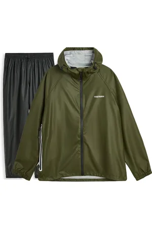 Tretorn Donkergroen met zwarte broek ademende regenpak Packable Rainbreaker van XL