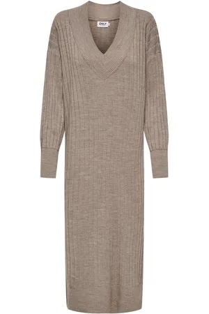ONLY ONLNEW TESSA L/S MIDI V DRESS KNT NOOS Dames Jurk - Maat XL