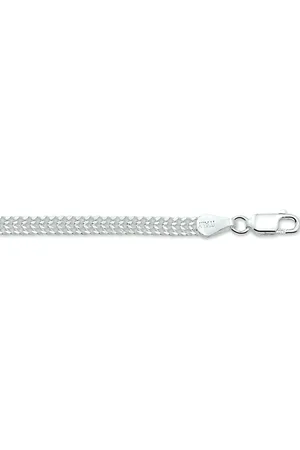 GLAMS Armband gourmet dubbel 4,3 mm - Zilver