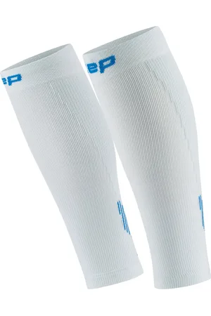 CEP Calf sleeves Core Run 5.0 - wit/blauw - Geslacht: Man, Kuitomtrek (centimeter): 32 - 38 cm
