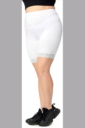 Merry Style – Leggings - Grote Maten – Panty met Kant - Dames – Kort – Katoen – DonkerMelange – – 4XL - MS-MS10-453-LE