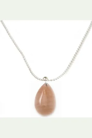 IBIZA MEN MENS JEWELLERY Heren ketting - RVS ballchain sunstone drop