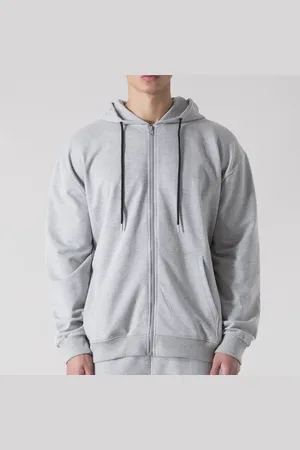 Everlast Zipped Hoodie Back Square Logo Grijs L