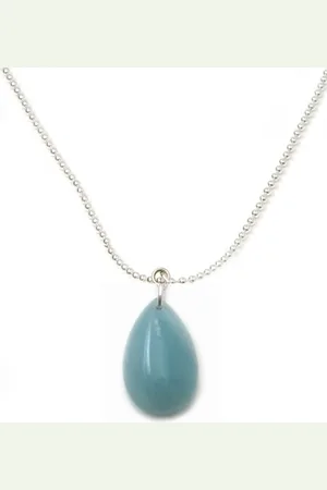 IBIZA MEN MENS JEWELLERY Heren ketting - RVS ballchain amazoniet drop