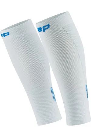 CEP Calf sleeves Core Run 5.0 - wit/blauw - Geslacht: Man, Kuitomtrek (centimeter): 45 - 50 cm