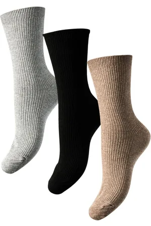 Pieces® 3-paar dames sokken - Marta - Katoenen sokken multipack - Black LGR