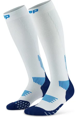 CEP Compressiekousen Core Run 5.0 - Wit/blauw - Geslacht: Man, Kuitomtrek (centimeter): 39 - 44 cm