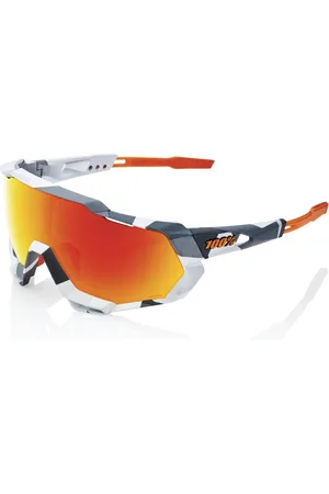 100% Speedtrap - Soft Tact Grey Camo - HiPER Red Multilayer Mirror Lens
