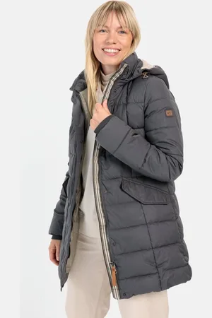 Camel Active Gewatteerde jas met afneembare capuchon - Maat womenswear-46 - Black