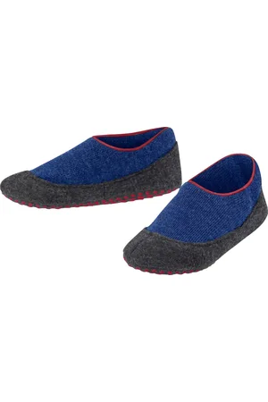 Falke Cosyshoe antislip noppen merinowol huissokken pantoffels kinderen blauw - Maat 29-30