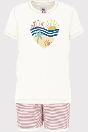Petit Bateau Pyjama met short in katoen Meisjes Pyjamaset - ;Roze