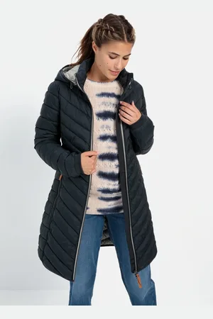 Camel Active Gewatteerde jas met visgraatmotief - Maat womenswear-36 - Nachtblauw