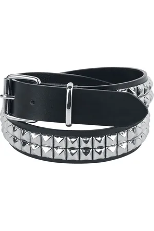 EMP Zwarte riem met dubbele rij studs Unisex - 105 cm