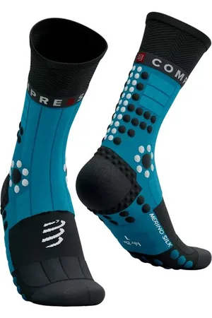 Compressport | Pro Racing Socks Winter Trail | Trailrunsokken | Mosaic Blue / Black | 39-41