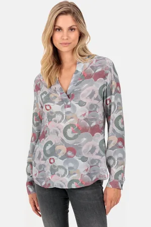 Camel Active Overslag blouse met opstaande kraag - Maat womenswear-L