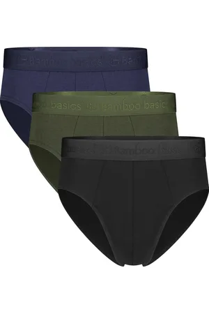 Bamboo Basics Comfortabel & Zijdezacht James - Bamboe Slips (Multipack 3 stuks) Heren - Onderbroek - Ondergoed - Navy, Army & Zwart - S