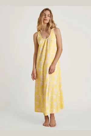 Calida Yellow Nachthemd 31294 Golden Cap - maat XS