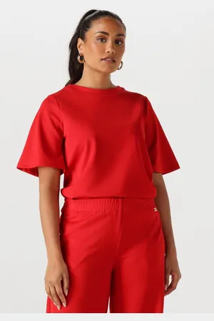 POM Amsterdam Scarlet Red Summer Tops & T-shirts Dames - Shirt - - Maat 44