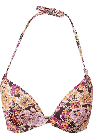 Brunotti Lisselot-Sakai Dames Bralette Bikini Top - Mix & Match - Bruin, Oranje, Roze - 40