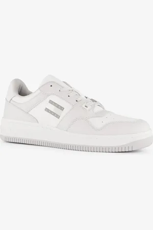 Tommy Hilfiger Leren heren sneakers lichtgrijs - Maat 45 - Uitneembare zool